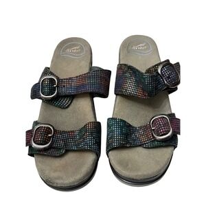 Dansko Sophie Double Adjustable‎ Buckle Strap Sandals Stained Glass Sz 37 **Read